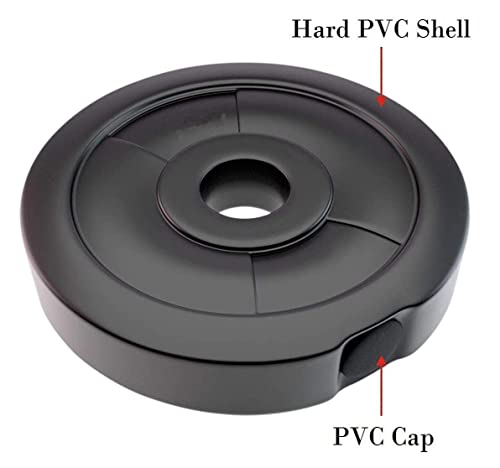 Image of VP.V.C Weight Plates, Filled with Concrete, Vinyl Standard Weights Plates, Set for Weight Lifting, Home Gym Fitness Workout (Color : Black) (Shape : Button)