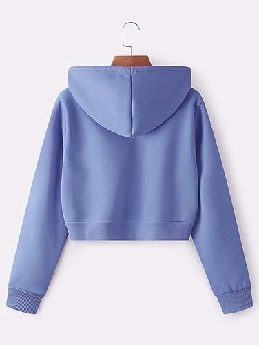 Image of Crop Hooded Sweatshirt for Women Winter Wear Crop Hoodie