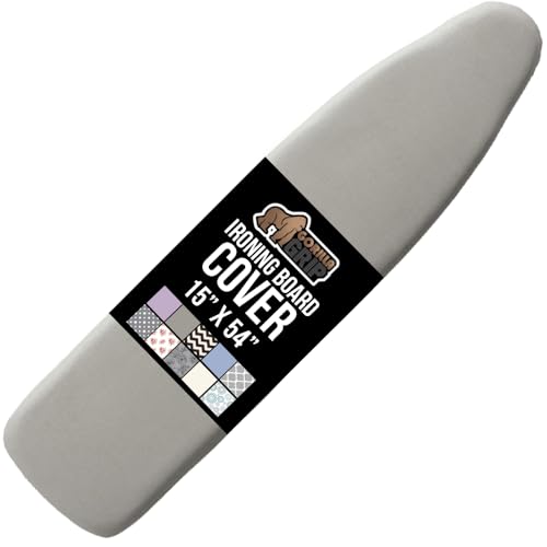 GORILLA GRIP The Original Ironing Board Cover, Silicone Coating, Full 54x15 Inch Size Scorch Resistant Padding, Elastic Edge, Heavy Duty Covers Standard Boards, Hook and Loop Fastener Strap, Navy