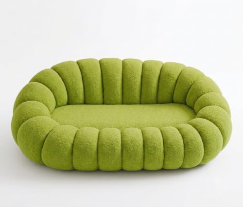 Image of CRAFTCITY 2 Seater Pumpkin Sofa /Loveseat with Accent Pillows |Living Room Couch