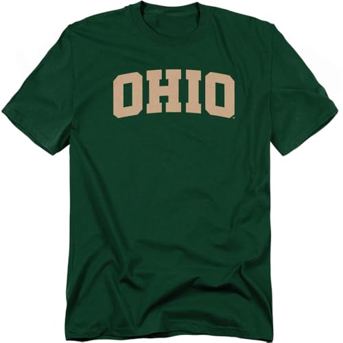 LOGOVISION Ohio University School Name Arch Unisex Adult T Shirt, Hunter Green, Medium