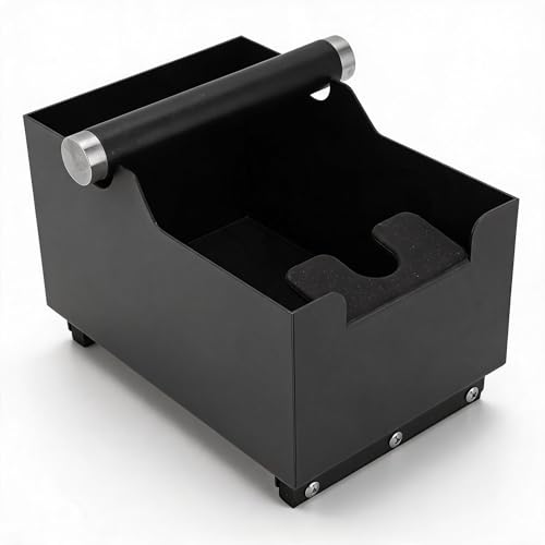 Espresso Knock Box and Tamp Station, Coffee Knock Box Espresso Tamping Station, Stainless Steel Coffee Grounds Knock Box Container Bin with Detachable Knock Rod