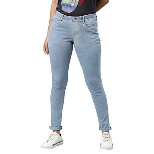 Image of GO COLORS Women Slim Mid Rise Cotton Premium Denim Jeggings