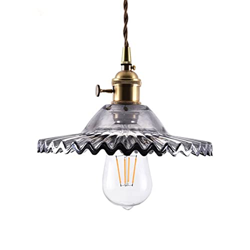 Lámpara colgante vintage E27 para iluminar zonas oscuras con estilo industrial y cristal