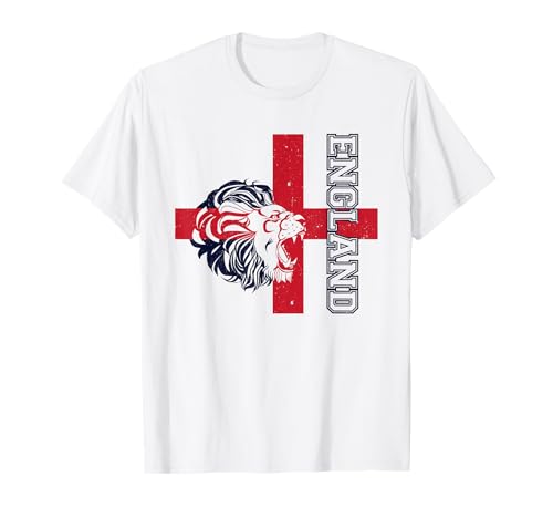 England Lion Red Cross World Cup Football T-Shirt
