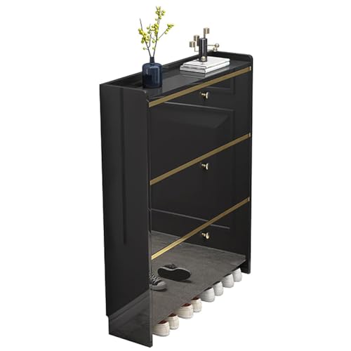 Rangement chaussures compact pour couloir étroit grâce aux tiroirs rabattables