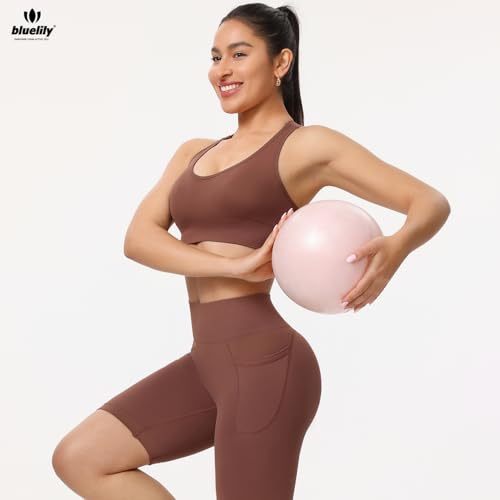 Image of High Support Sports Bras for Women,Criss Cross Strappy Back Seamless Padded