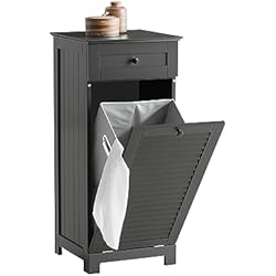 Cajones Dg SoBuy BZR73-DG Armario para Ropa Sucia Mueble Multifuncional para Baño con 1 Cesto y 1 Cajón Gris 40 x 38 x 90 ES