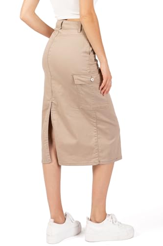 WAX JEAN Womens Juniors High Waist Long Denim Skirt2