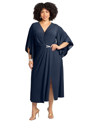 Catherines Women's Plus Size V-Neck Twist Maxi Dress