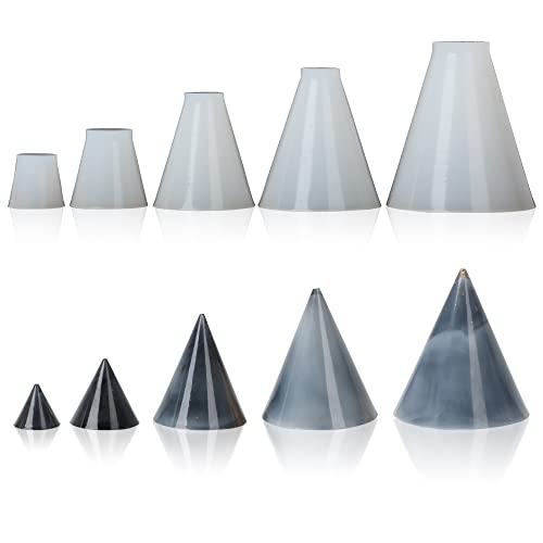 Gyhtoo Candle Molds Silicone 5 Pcs Cone Candle Molds For Candle Making Silicone Cone Pillar Resin Mold For Ring Holder Homemade Candle Making Supplies Wax Melt Molds Concrete Candle Beeswax Mould #TOP18