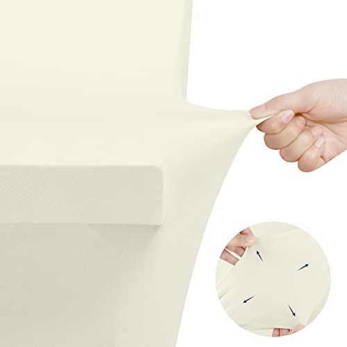 Utopia Kitchen Spandex Tablecloth 2 Pack [6Ft, Ivory] Tight, Fitted, Washable And Wrinkle Resistant Stretch Rectangular Patio Table Cover For Event, Wedding, Banquet & Parties [72Lx30Wx30H Inch] #TOP3