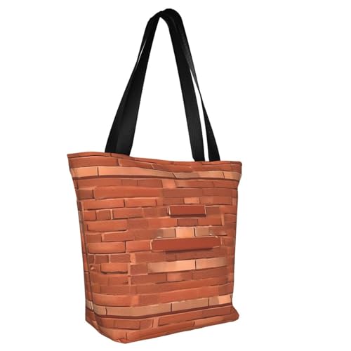 red brick wall texture Print Comfortable Shoulder Bag Summer HandbagTravel Beach Work Daily Use Versatile Carry2