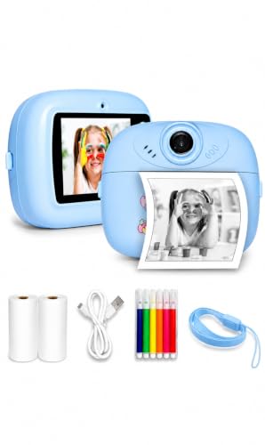 Image of Instant Print Camera for Kids, 48MP Digital Camera with 1080P HD Video, Dual Selfie Lens, Bluetooth & App Control, Portable Photo Printer, Educational Toy Gift for Boys & Girls, (Multicolor)