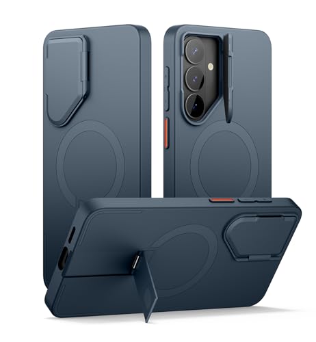 Image of SURITCH for Samsung Galaxy S26 Plus Phone Case, Magnetic Protective Cover with Camera Cover & Adjustable Metal Kickstand for Galaxy S26 Plus -Dark Blue