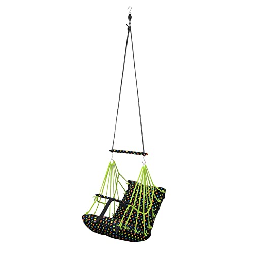 Image of Cotton Swing Chair for Kids Baby's Children Folding and Washable1-6 Years with Safety Belt /Home,Garden Jhula for Babies|Swing for Kids | Seat and Back Side 16x16 inch