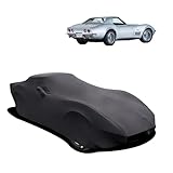 Indoor Car Cover Custom Fit for Corvette C3 1968-1982 Luxurious Soft Stretch Satin Car Cover Breathable Dust-Proof for Underground Garage, Car Show