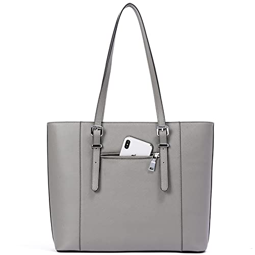 Image of Telena Laptop Tote Bag for Women, 15.6 Inch Shoulder Tote Bag Leather Briefcase for Women, Large Capacity Handbag Bags | 15.6 Inch
