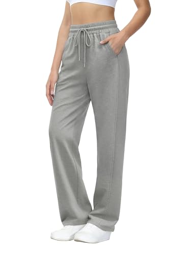 Image of Aseniza Joggers for Women Jogging Bottoms Ladies Tracksuit Bottoms with Pockets Cotton Women's Sweatpants Casual Tracksuit for Training Sports Gym Fitness Grey-L