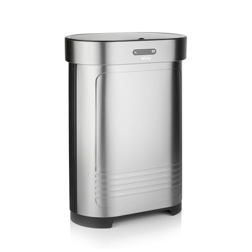 Minky Kitchen Sensor Bin, 55L Stainless Steel Kitchen Bin, Automatic Motion Sensor Waste Bin, Fingerprints & Stains Resistant, Battery-Operated, Large Kitchen Bin for Indoor Use