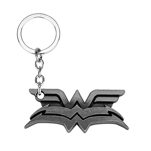 Wonder Woman Llavero W Logo Colgante Llavero Regalo para Amigo, gris, Talla única