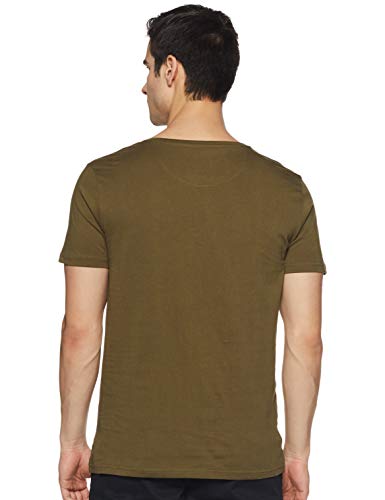 Image of ABOF Men's Solid Slim Fit T-Shirt (BOA19AMCWTE3001124 Olive L