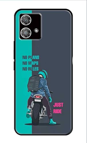 Image of Metal TPU Printed Back Cover for Motorola Edge 40 5G (Just Ride Traveller) 360 Degree Protection | Camera Protection -25092024(AH)