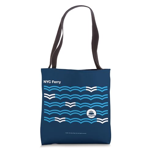 Bolso tote con diseño de olas del ferry de Nueva York City (NYC) miniatura 1
