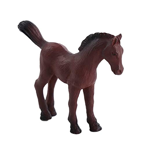 Statuetta fai da te per lavoratori agricoli maiale, cavallo, mucca, pecora, anatra, modello animale, accessori fai da te, ornamento da giardino fatato (cavallo)