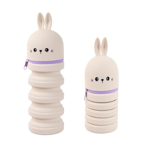 2 en 1 Trousse Crayon, Rétractable, Trousse Ecole Filles Garçons, Porte Stylo avec Eclair, Trousse Silicone Verticale, Forme Animal 3D, pour Crayons, Gommes, Règles, H 20 cm, Jusqu'à 15 Stylos (B) 2 en 1 Trousse Crayon, Rétractable, Trousse Ecole Filles Garçons, Porte Stylo avec Eclair, Trousse Silicone Verticale, Forme Animal 3D, pour Crayons, Gommes, Règles, H 20 cm, Jusqu'à 15 Stylos (B)