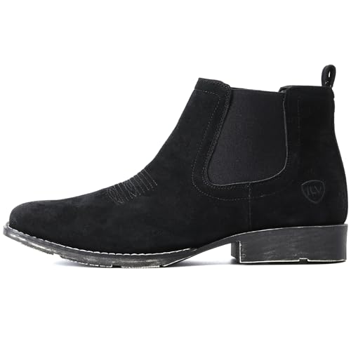 IUV Genuine Cowhide Suede Chelsea Boots For Men Western Boots Ankle Boot Casual Dress Slip On3