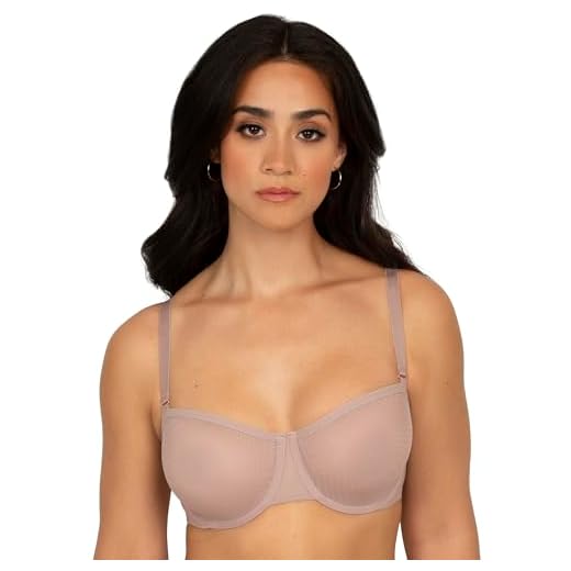 Smart & Sexy Women's Sheer Mesh Unlined Balconette Bra, Bark