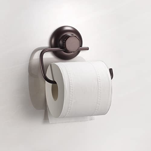 MaxHold Porte-Rouleau de Papier Toilette sans perçage/Ventouse - Système sous Vide - Acier Inoxydable - Ne Rouille Pas - Porte-Serviettes pour Salle de Bain et Cuisine - Bronze Cover