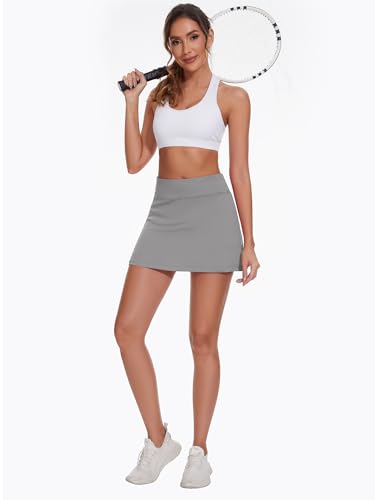 Image of Ibeauti Womens Back Pleated Athletic Tennis Skorts Golf Skirts with 3 Pockets Mesh Shorts for Running Active Workout