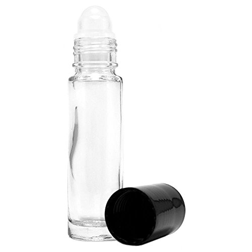 Haifly 10 botellas vacías de 10 ml de vidrio transparente con rodillo de bolas, rellenables, enrollables