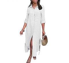 国内入荷済み♪DVF Collared Flare Shirt Dress マキシ丈 KDF Denim Shirt Dress Women - Denim Dress for Women with