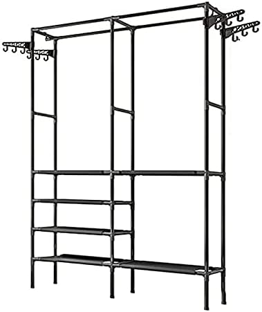 Coat Rack Multifunctional Coat Rack Simple Floor-Standing Coat Rack a Vertical Coat Rack Suitable for Bedroom Corridor Entrance Detachable Black