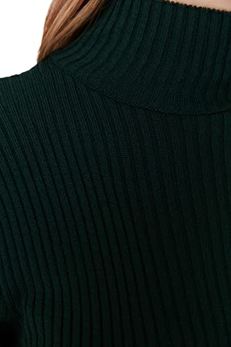 Trendyol Women’s Damen Gerade Mini Lange Ärmel Lässig Schlank Kleid Dress, Emerald Green, M