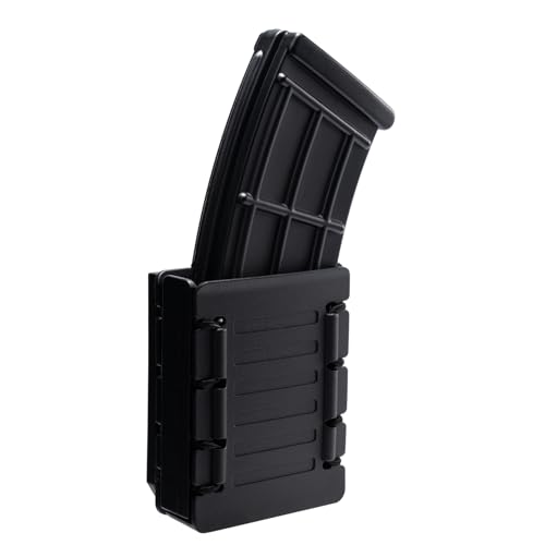 TACNEX AR Mag Holder 5.56mm Rifle Magazine Pouches 7.62mm Mag Holster w/Duty Belt Rotatable Clip Universal Polymer Case Adjustable Carrier for M4 AR15 M16 AK Magainzes BK