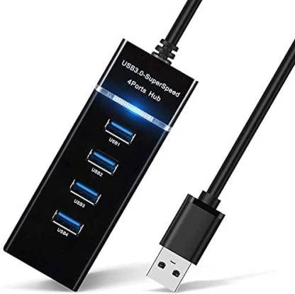 3.0 USB HUB 4 Port 3.0 USB HUB High-Speed Portable Mini-Hub 3.0 Super Speed Multiport Slim USB Hub 1 feet Cable Length Adapter and Led Indicator-image-38