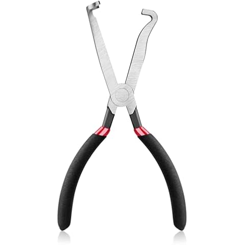 Electrical Disconnect Pliers, 8 Inch Automotive Electrical Wire Connector Pliers Rapid Disconnector Pliers Push Tab Electric Plug Disconnect Pliers for Cars - Black&Red Cover