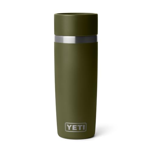 Image of YETI Rambler 16 oz Travel Bottle, Stainless Steel, Vacuum Insulated with Leakproof Commuter Cap, Olive /King Crab Orange