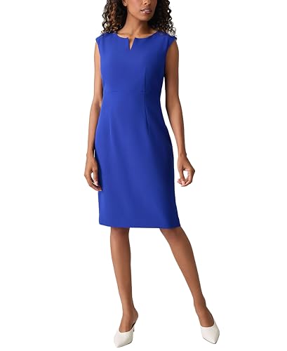 Kasper Women's Sleeveless Sheath Dress with Notch Neckline