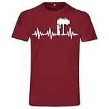 Regular Fit Herzschlag Automechaniker T-Shirt  Schrauber  Tuning  KFZ  Mechanics  Car Bordeaux Rot L