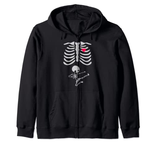 Halloween Xray Pregnant Skeleton Martial Arts Reveal Kapuzenjacke