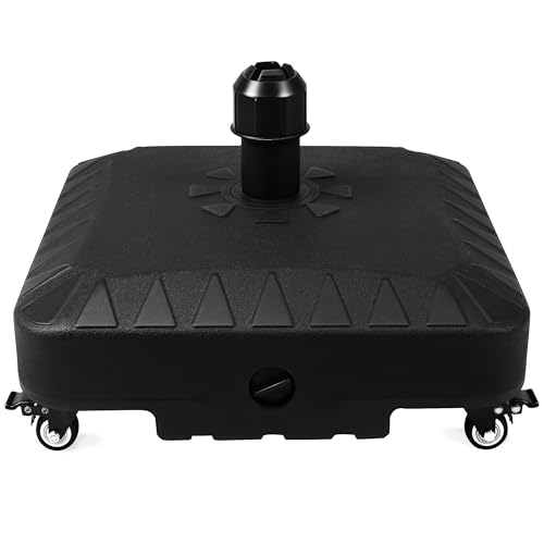 SISKEYCOOC Premium 20L Sonnenschirmständer mit 4 Rollen, Rundes Schirmständer, Marktschirmständer, Stabiler Schirmhalter für Garten/Balkon/Strand/Pool, befüllbar mit Wasser/Sand