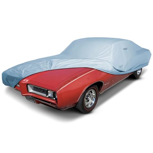 Image of iCarCover Car Cover Waterproof All Weather for 1968-1972 Pontiac GTO | Heavy Duty Custom Fit Hail UV Sun Rain Snow Dust Protection Covers for Automobiles Outdoor Indoor Full Exterior (Sky Gray)