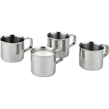 Durchmesser (mm): 36 APS 10321 Set mit 4 Hochglanzpolierten Edelstahl Milch / Sahne Krügen, mit Griffen, Ø 3,5 x 3,5 cm, 0,02 ltr