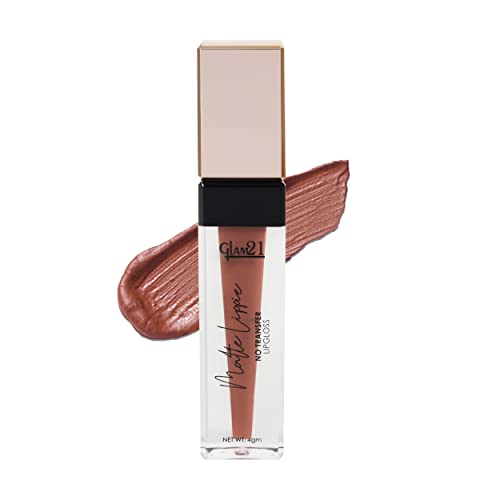 Image of Glam21 Matte Lippie No Transfer Lip Gloss | Lightweight and comfortable| Creamy Matte Formula - 4 gm | Nude Game-24
