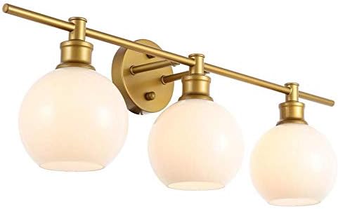 Living District Collier 3-Light Metal Wall Sconce in Brass and Frosted White